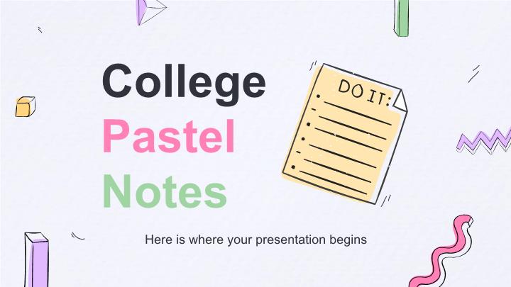 Powerpoint templates ghi chú về College Pastel free, beautiful, professional